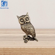 Gazechimp Brass Owl Figurine Brass Statue Delicate Craftsmanship Elegant Table Decoration Animal Orn
