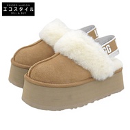 UGG 麂皮厚底涼鞋，女款，米色，22厘米，貨號 113474，美國5[二手]