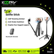 Koorfly C16 Selfie Stick Tripod 360° Face Tracking Recognition With Remote For Travel Shooting / Liv