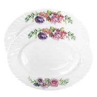 Felli Dinexe 12” Opal Glass Serving Oval Plate Set (2 Pcs) - La' Rossa