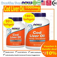 PROMO Now Foods, Cod Liver Oil, 1000mg, Extra Strength, 180/90 Softgels (vitamin a, d3, epa, dha) once a day shop