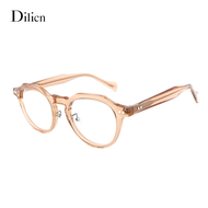 Dilicn Kính Acetate Kính Mắt Khung Tròn Cho Nữ Và Nam Ống Kính Có Thể Thay Thế YL99238