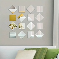 8/16/32/80pcs Flexible Safety Mirror Acrylic Mirror Tiles 5.9X5.9In Square Mirror Silver Mirror Pane