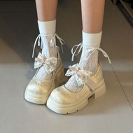 Lace Bow Thick-Soled Mary Jane Women's Shoes 6-8CM Heightened/qret