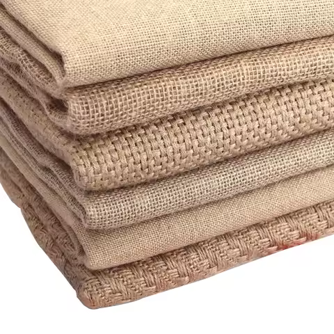 63" Wide Density 40*40 Natural Jute Burlap Fabric Woven Hessian Vintage Cloth Garden Sack Upholstery