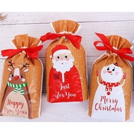 Christmas tote bags Drawstring storage jewelry gift cookie goodie bag