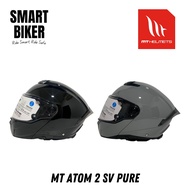 MT Atom 2 SV Pure Flip-Up Modular Motorcycle Helmet with Built-In Sun Visor