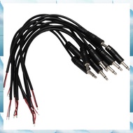 [W F S B] 10Pcs Replacement Male Plug to Bare Wire Open End 2 Pole Mono 1/8inch 3.5mm Plug Jack Conn