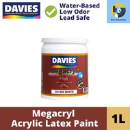 Davies Megacryl Premium Latex Paint 1 Liter Flat / Semi-Gloss / Gloss Latex White Water-Based Paint