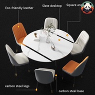 【SG Sales】Extendable Round Set, Sintered stone Dining Chairs, Nordic Stone For HDB BTO ,Condo Marble