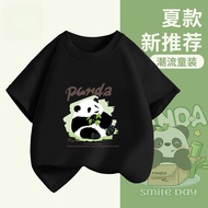 CubbyCrew Brand New Panda&Bamboo Printing For Boys and Girls Neck Round Fitted Cotton Top Baju Budak