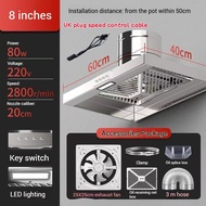 In stock+UK plug Kitchen Hood Hob Exhaust Fan with LED +Mechanical button Range Ducting Cap Tudung D