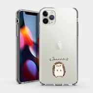 禮物 客製化英文名 站立刺蝟 IPHONE 保護殼 透明手機殼 PU018