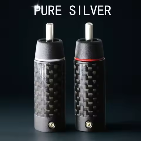 4pcs 99.999 5N Pure Silver RCA Durable & Clear Sound Home Theater Hi-Fi Systems Car Audio Connector