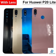For Huawei P20 Lite Back Battery Cover Glass Housing Door Replacement Case P20Lite Battery Cover With Camera Lens With Adhesive