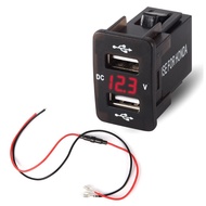 36×23mm 12V 24V Dual USB Car Charger Socket Voltmeter Power Adapter For HONDA