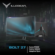 ILLEGEAR BOLT 27 Curved Gaming Monitor (27" QHD, 144Hz HDR, 3 Year Carry-in Warranty & Lifetime Tech