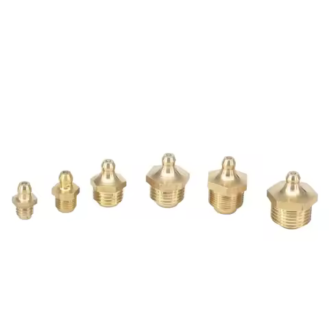 M4 M5 M6x0.75 M6x1 M8x1 M8x1.25 M10x1 M10x1.25 M12x1 M12x1.5 M14x1 M14x1.5 Brass Grease Zerk Nipple 