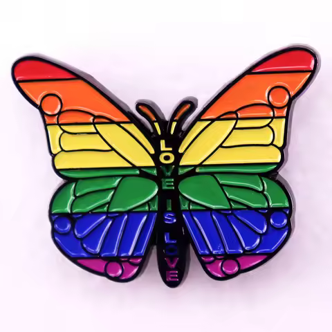 Gay Pride Rainbow Butterfly Badge LGBT Enamel Pin Brooch Jewelry Gifts