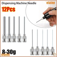 ELAINE 12Pcs Dispensing|Needle, Blunt Tip Stainless Steel Industrial Glue Injection Needle, Durable 