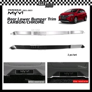 Perodua Myvi Facelift 2022 2023 CARBON CHROME Rear Bumper Lining Trim Cover Bodykit Gear Up GearUp A