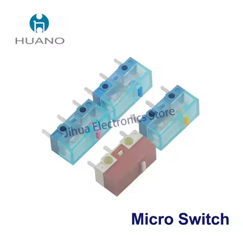 HUANO New Mouse Micro Switch Button Transparent blue Shell Pink Blue Yellow Dot 80 Millions Lifetime