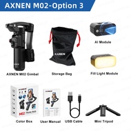 AXNEN M02 Phone Stabilizer 3-Axis Foldable Handheld Gimbal AI Face Tracking for iPhone Android Smart