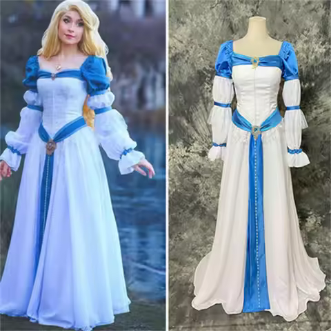 Princess Costume Odette Dress Cosplay White Dress Swan Lake Princess Outfits Full Set Women's Stage