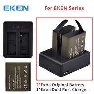 Eken Dual-Slot Battery Travel Charger+Two1050mAh Li-Ion Rechargeable Battery (For EkenV8S,H8S,H6S,H5