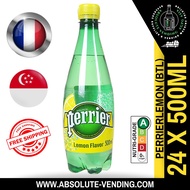 [CARTON] PERRIER Lemon Sparkling Mineral Water 500ML X 24 (BOTTLES) - FREE DELIVERY within 3 working days!