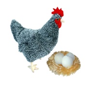 Adore 12" Standing Barbara The Hen Chicken with Eggs and Nest Stuffed Animal Plush Toy