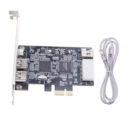 PCI Express Internal 1394 A 6Pin To 4 Pin IEEE 1394 Adapter with Cable PCI-e 1X IEEE 1394A 4 Port(3+