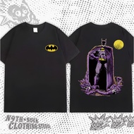 24H SHIP N9THNOVA Trend casual T-shirt Yellow bat logo Purple hand-painted bat illustration