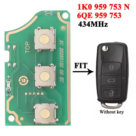 jingyuqin 1K0 959 753 N For VW Golf Jetta Golf Passat Beetle Car Flip Remote Key Circuit Board 6QE 9