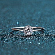 Real Moissanite 0.3ct/0.5ct Ring for Women, 925 Sterling Silver GRA Certified Promise Engagement Wed