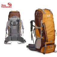 Ready Stock New Outlander 75L Hiking Backpack Large Capacity Camping Backpack with Rain Cover Shoes 