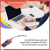 【Choo】1/2/3/5 Mobile Phone Camera USB 2.0 Memory Card Reader with Lanyard Portable 480Mb/s TF Cards Adapter Reading Device Desktop PC
