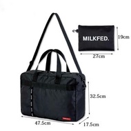 日本雜誌附錄 MILKFED 黑色 可摺疊 大容量 手提袋 行李袋 購物袋 單肩包 收納袋 兩件套 可插行李桿（需訂購）