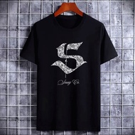 Black Graphic T-Shirt With Stylish Number 5 Design For Men - Comfortable Casual Tee - Perfect For Ev