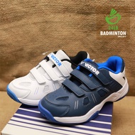 24-Pound Badminton/VICTOR Victory Kids Badminton Shoes A220JR White Blue Velcro Vibra