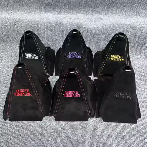 17mm JDM Car Gear Shift Knob Boot Cover Suede Leather Car Shift Collar Shift Lever Knob Shift Boot C