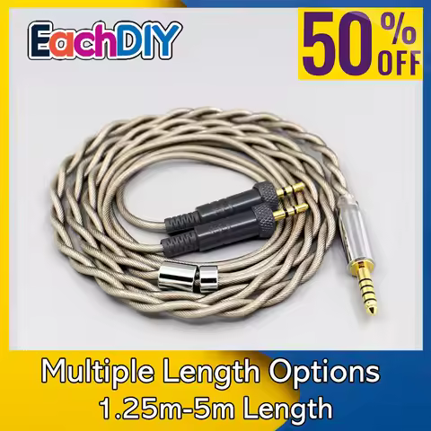 Type6 756 core 7n Litz OCC Silver Plated Earphone Cable For Sony MDR-Z1R MDR-Z7 MDR-Z7M2 With Screw 