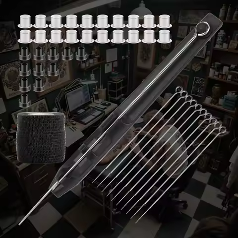 3D Hand Poke And Stick Professional DIY Tattoo Needle 0.35mm 3RL Set Manual Tool Pen Accessories Tat