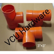 ℡۩❒Tee 3"×3" PVC Fittings Orange For Sanitary Pipe