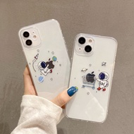 Cartoon Astronaut Apple12 Phone Case Iphone13 Mini Transparent iphone13PRO/MAX Protective Cover 11pr