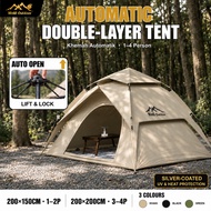 【WTHB】Auto Tent 3/4Person Khemah Foldable Waterproof Portable Outdoor Tent Hiking Easy Setup