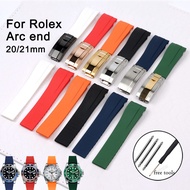 Rubber Soft Watch Strap 20mm 21mm Fit for Rolex Water Ghost King Curve End Silicone Watchband Men Women Replacement Watch Bracelet