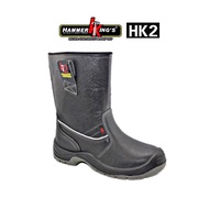 HammerKings HK2 15004 High Cut Boot Pull Up Black Safety Shoes / Kasut Keselamatan Boot (Size 5 - 11
