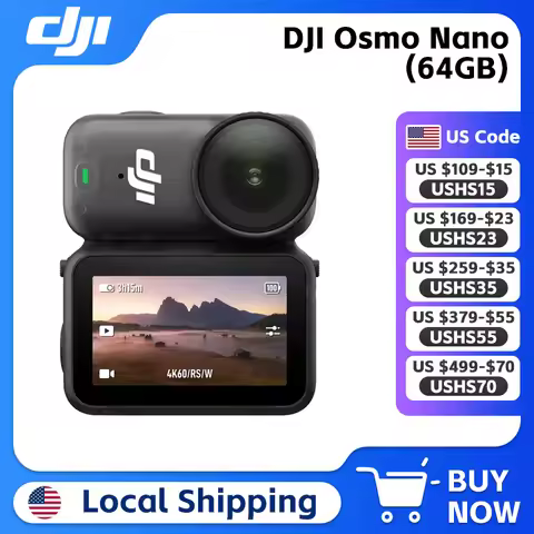 DJI Osmo Nano Standard Combo (64GB) 1/1.3" Sensor 4K/60fps &143° Wide FOV Dual DJI Microphones Direc