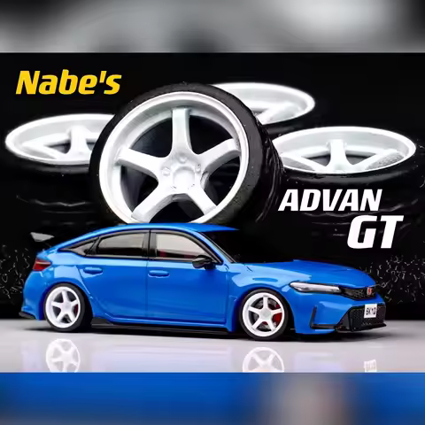 1/64 Nabes XChika white Advan GT modified wheels 9.7 10.5mm attitude wheels